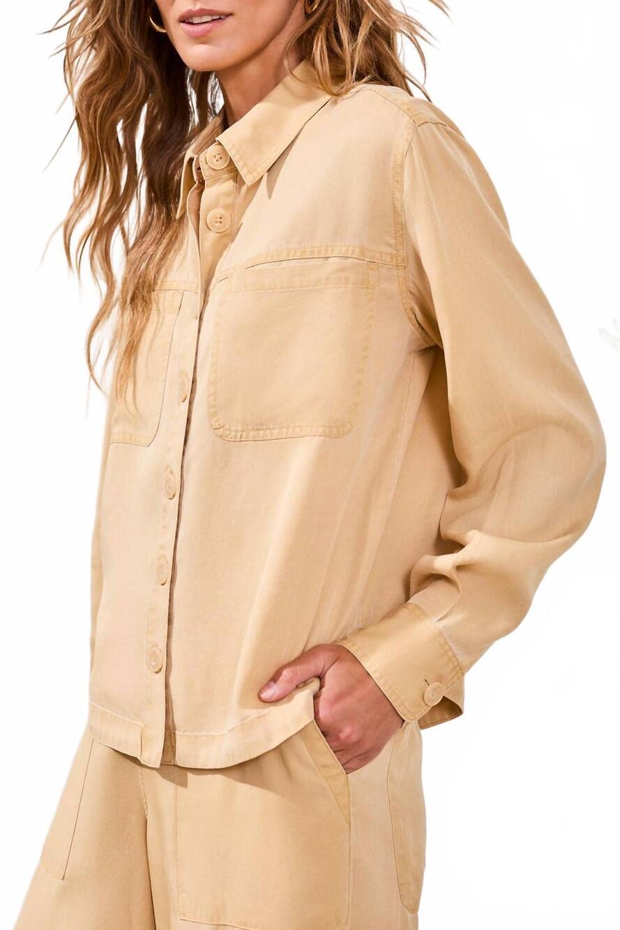 NEW TRIBAL flowy overshirt in croissant-2899